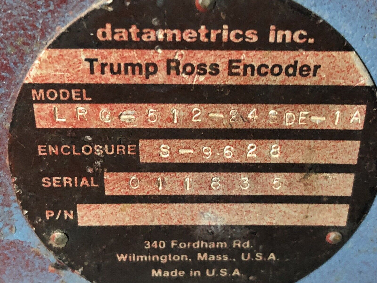 Datametrics Lrc-512-24Sde-1A Trump Ross Encoder Lrg-512-24Sde-1A,Tl