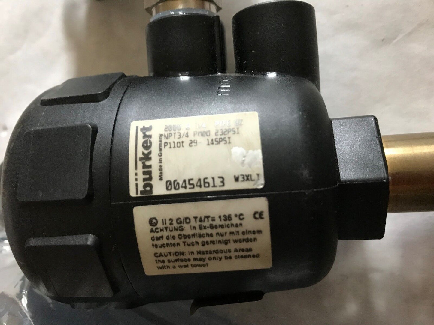 3/4" Burkert 2000 B 3/4 E Br Seat Angel Piston Pilot Valve 00450259 0311 C 5/64