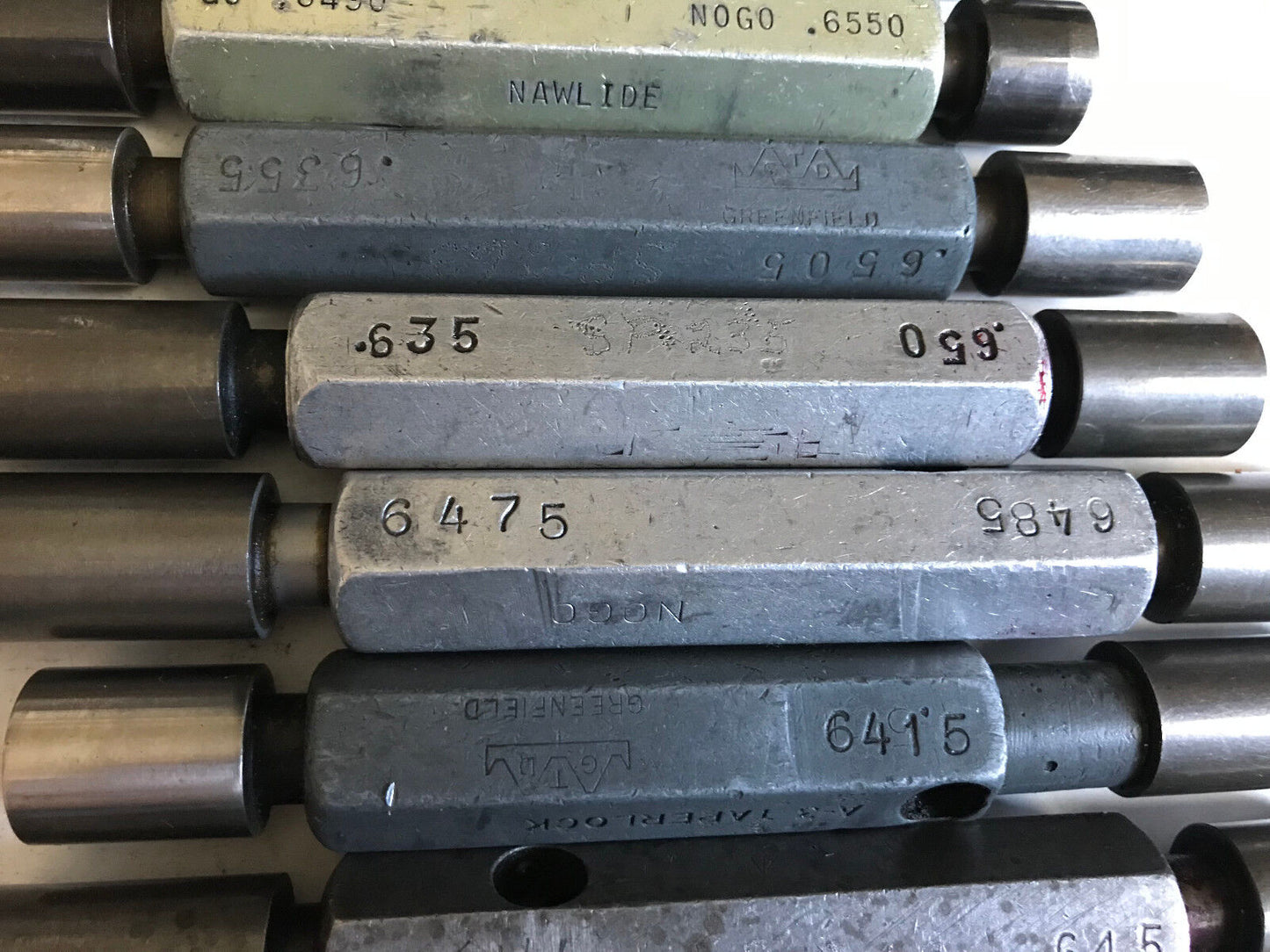Lot The Pipe Machinery Go No Go Plug Gage .633,.645,.636,.631,.6054,650,.6550,Et