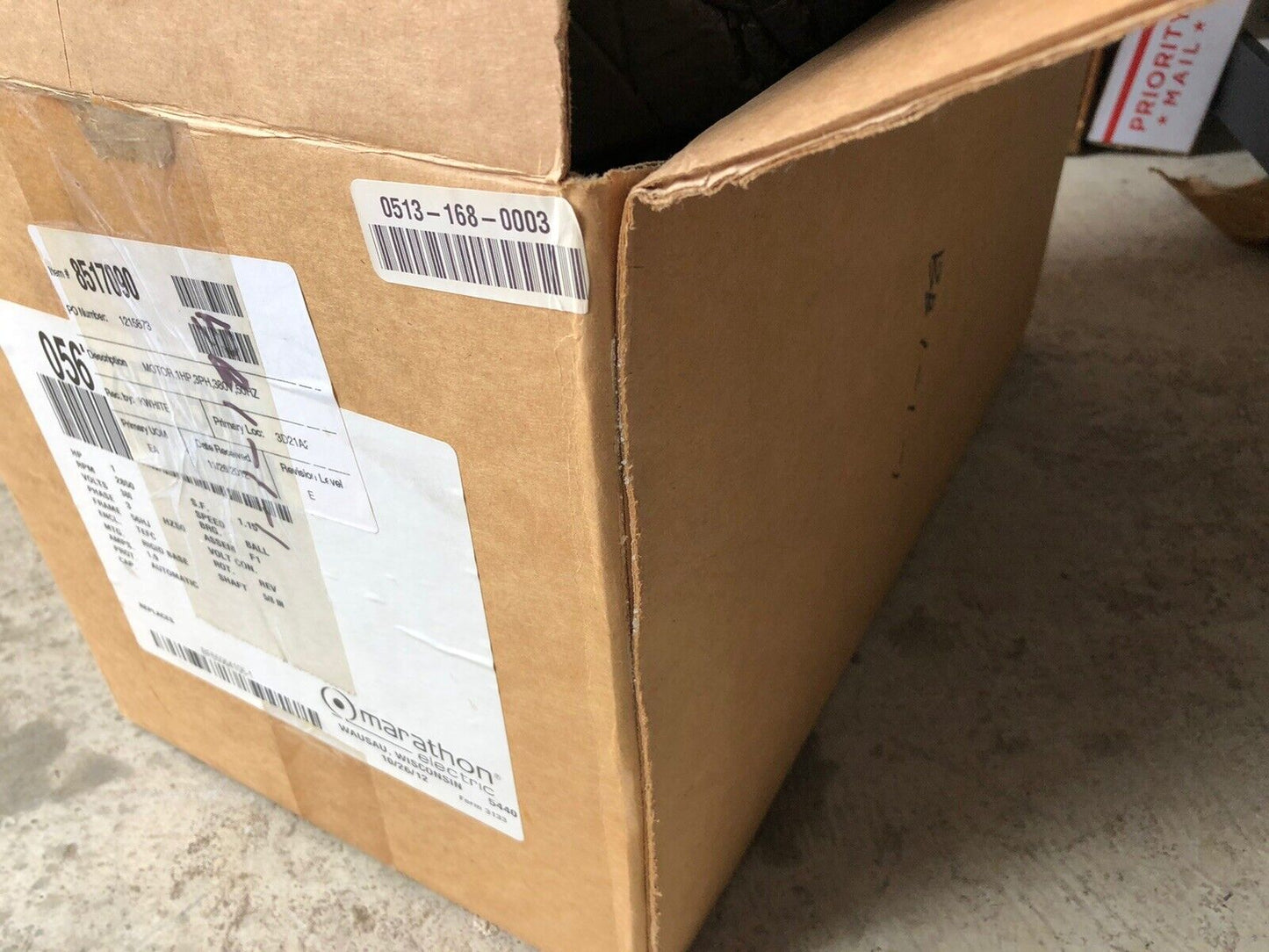 Marathon Electric 8517090 Three Phase Motor,1Hp,Marathon Lql56t28f15506a B,Av