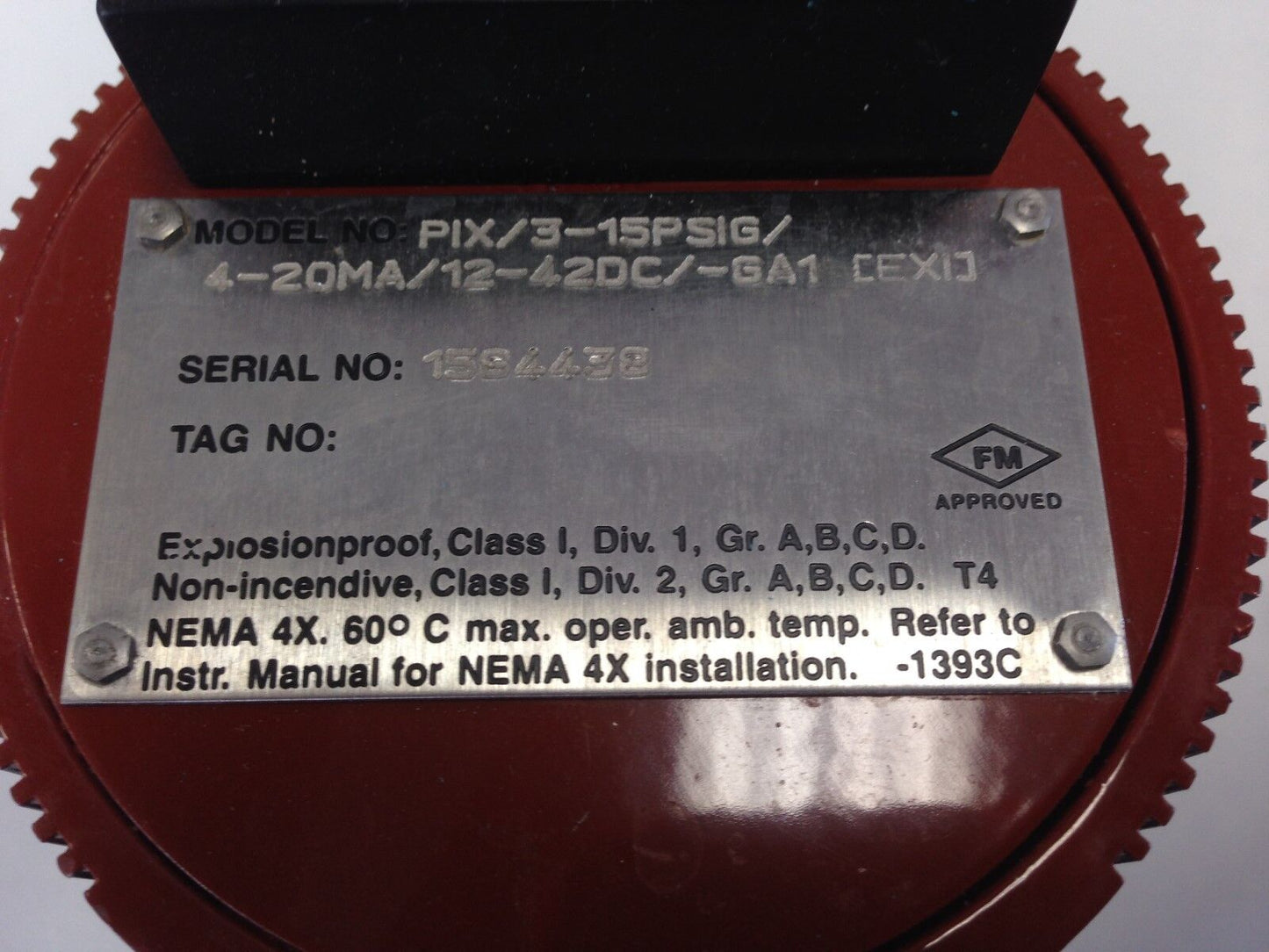 Moore Pix/3-15Psig/4-20Ma/12-42Dc/-Ga1 Pressure Current Transmitter,Pix,Da