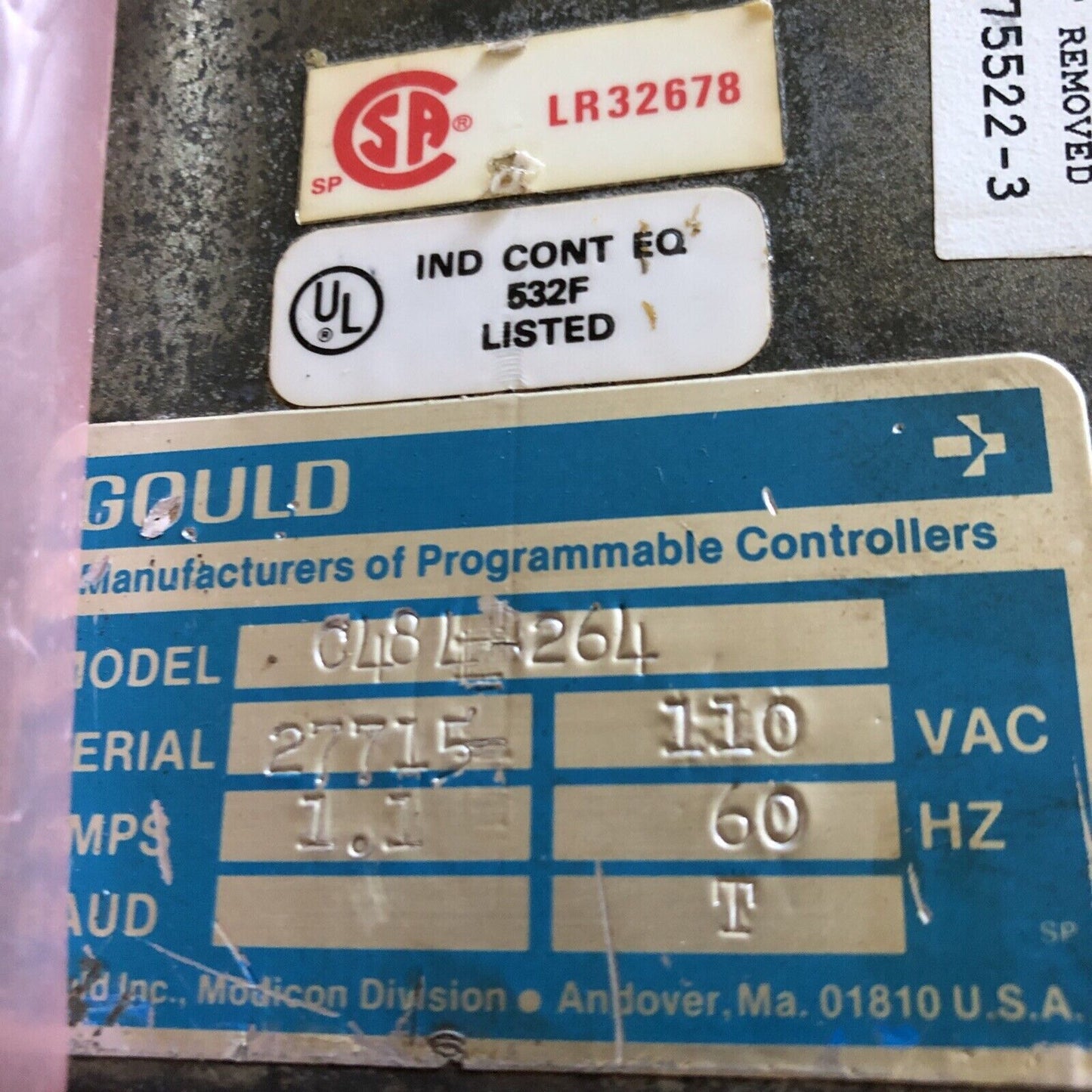 Gould C484-264,As C484-264 Programmable 484 Controller,0484-264,C481-264,Ar