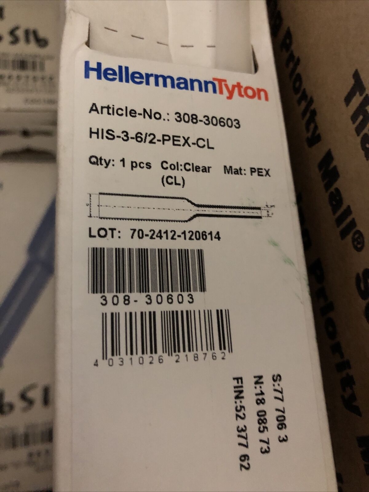 New Hellermanntyton His-3-6/2-Pex-Cl Tubing Heat Shrink 5M L 6Mmid,308-30603,Fc