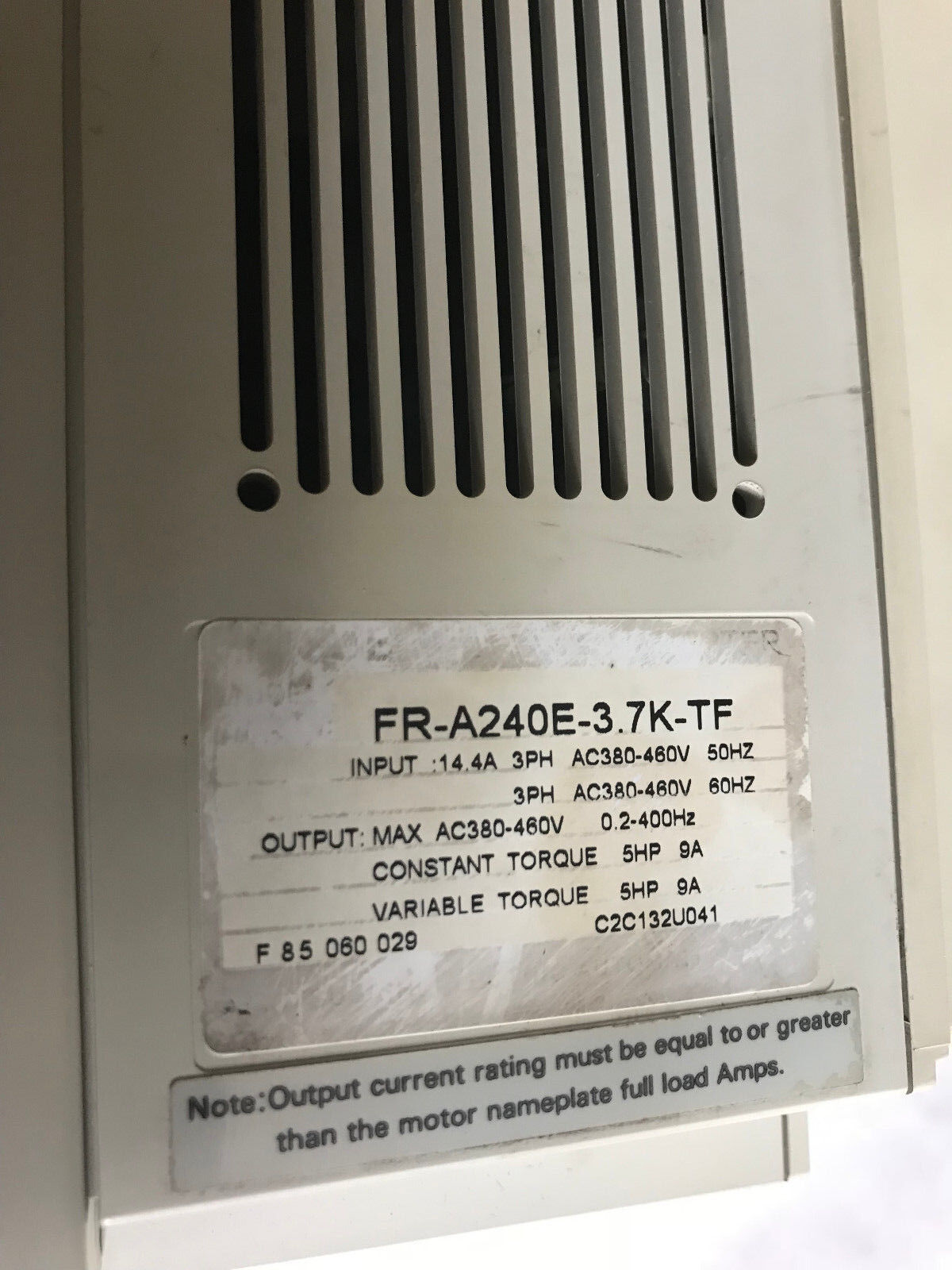 Mitsubish Fr-A240e-3.7K-Tf,Freqrol-A200,460V 5Hp Inverter Ac Drive 400V Class,Aj