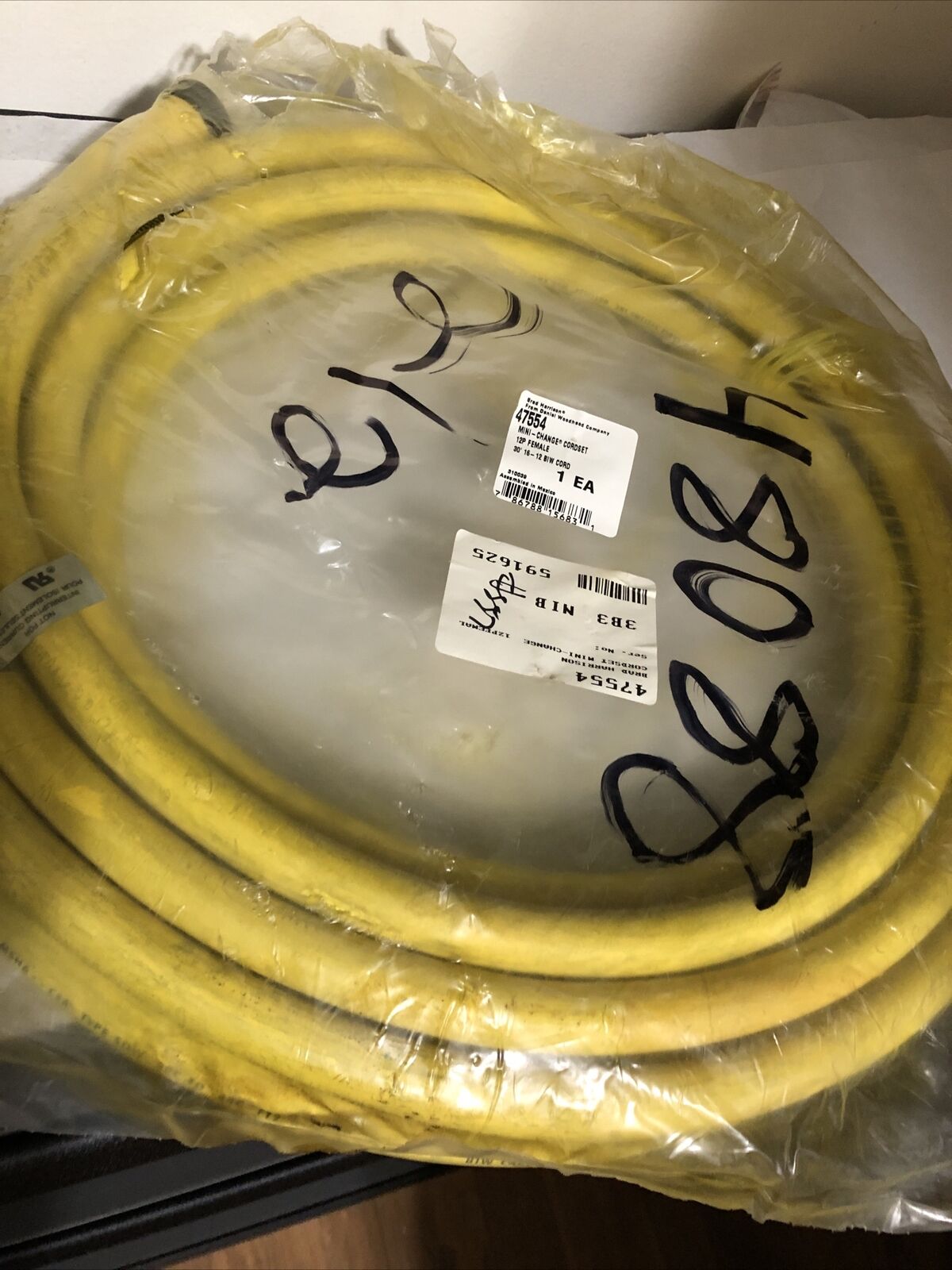 New Brad Harrison 47554 Cordset Mini-Change 16Awg/12-Cond 12P-Female 30Ft,Fk,Ew