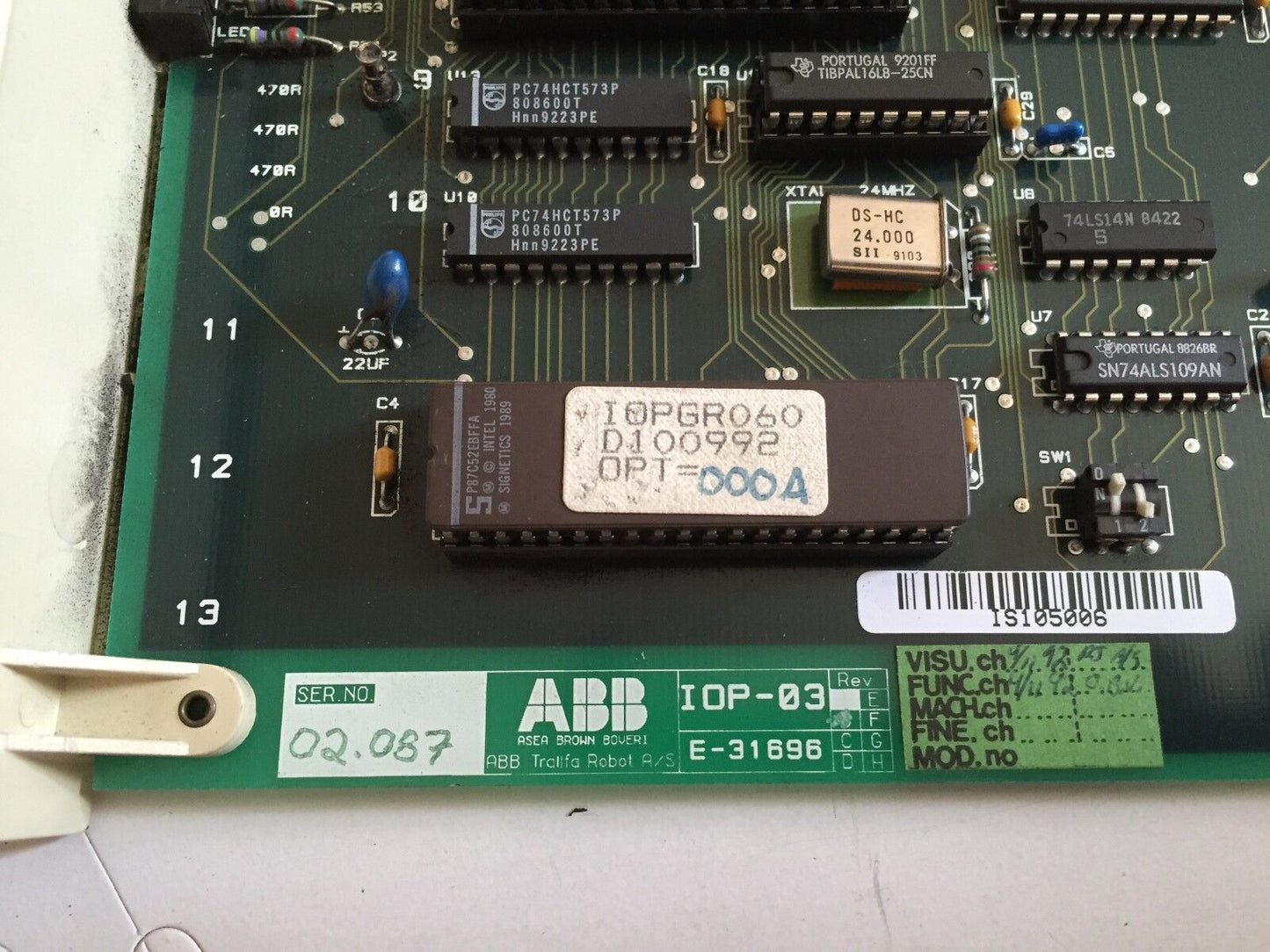 Abb Robotics Abb Iop-03,E-31696 Control Board ,I0p-03,Bh