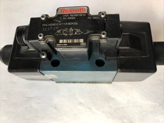 New Rexroth 4We10q40/Cw110n9dk25l Hydraulic Solenoid Valve, Mnr R978910210 V,Fi