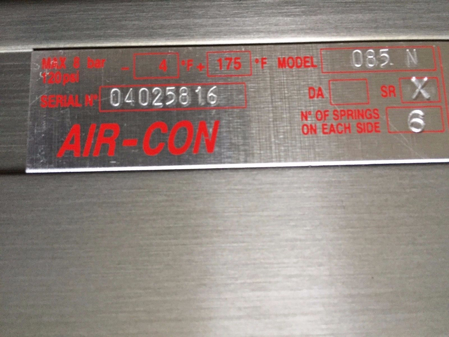 New Air-Con 085N,2500,150Wsp 600Wog Pneumatic Actuator, 1-1/2" Npt,Bz