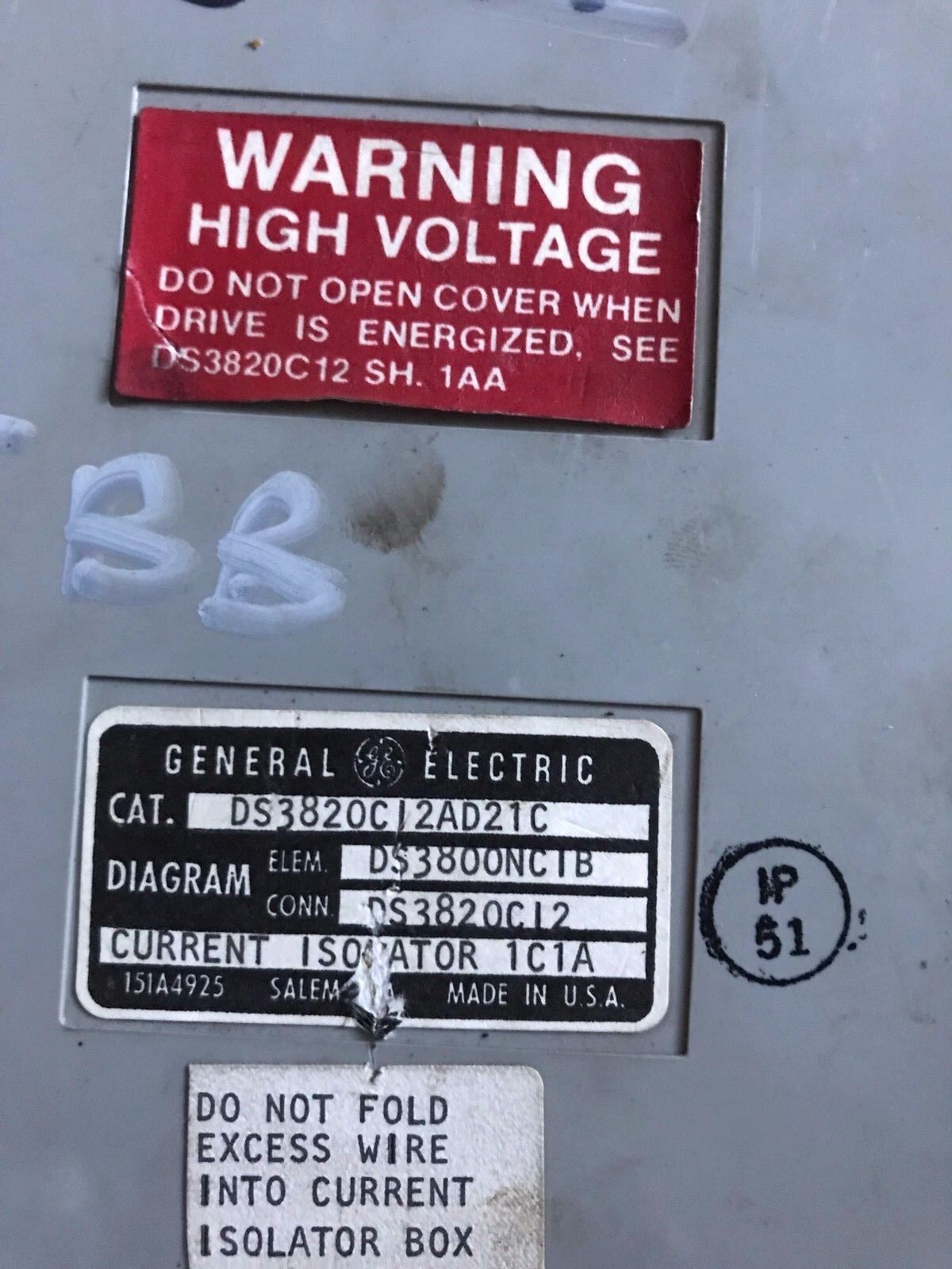 G.E. Ds3820ci2ad21c,General Electric Ds3820c12ad21c Current Isolator Box,Tn