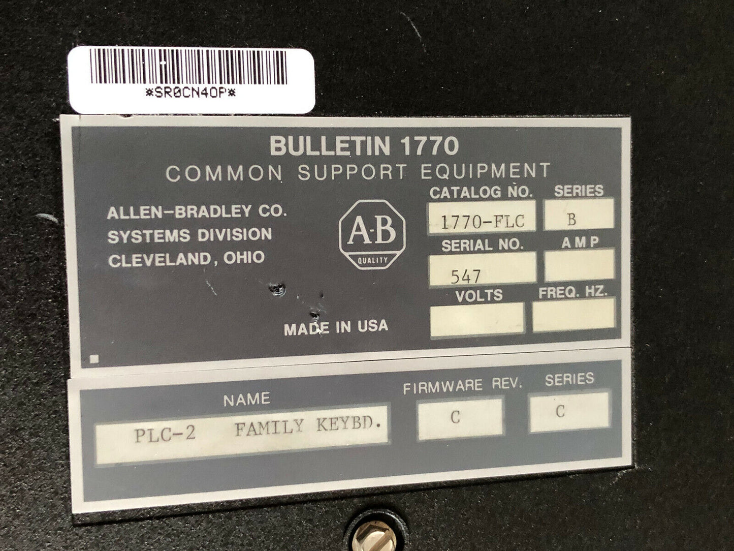 Allen Bradley 1770-Kcb,Plc-2 Family Keyboard Module 1770-Flc B ,Bulletin 1770,Cv