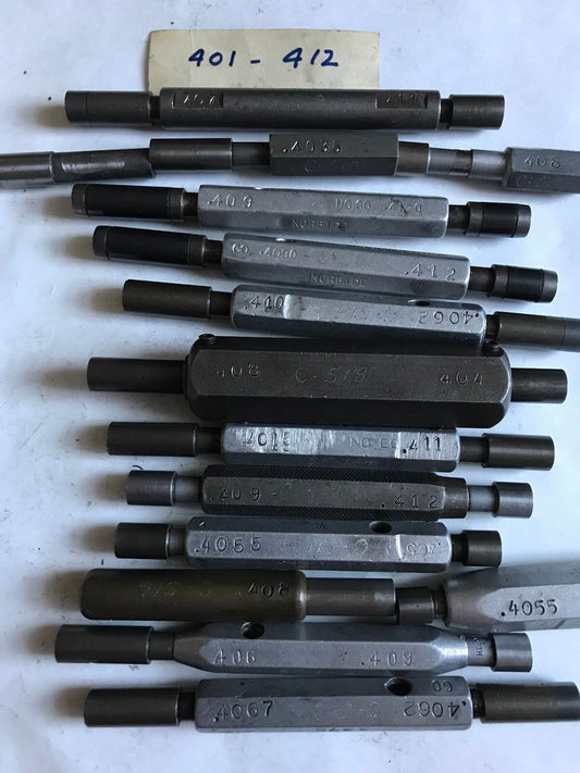 Lot The Pipe Machinery Go No Go Plug Gage .410,.4062,.409,.4120, .401,.412,Sa