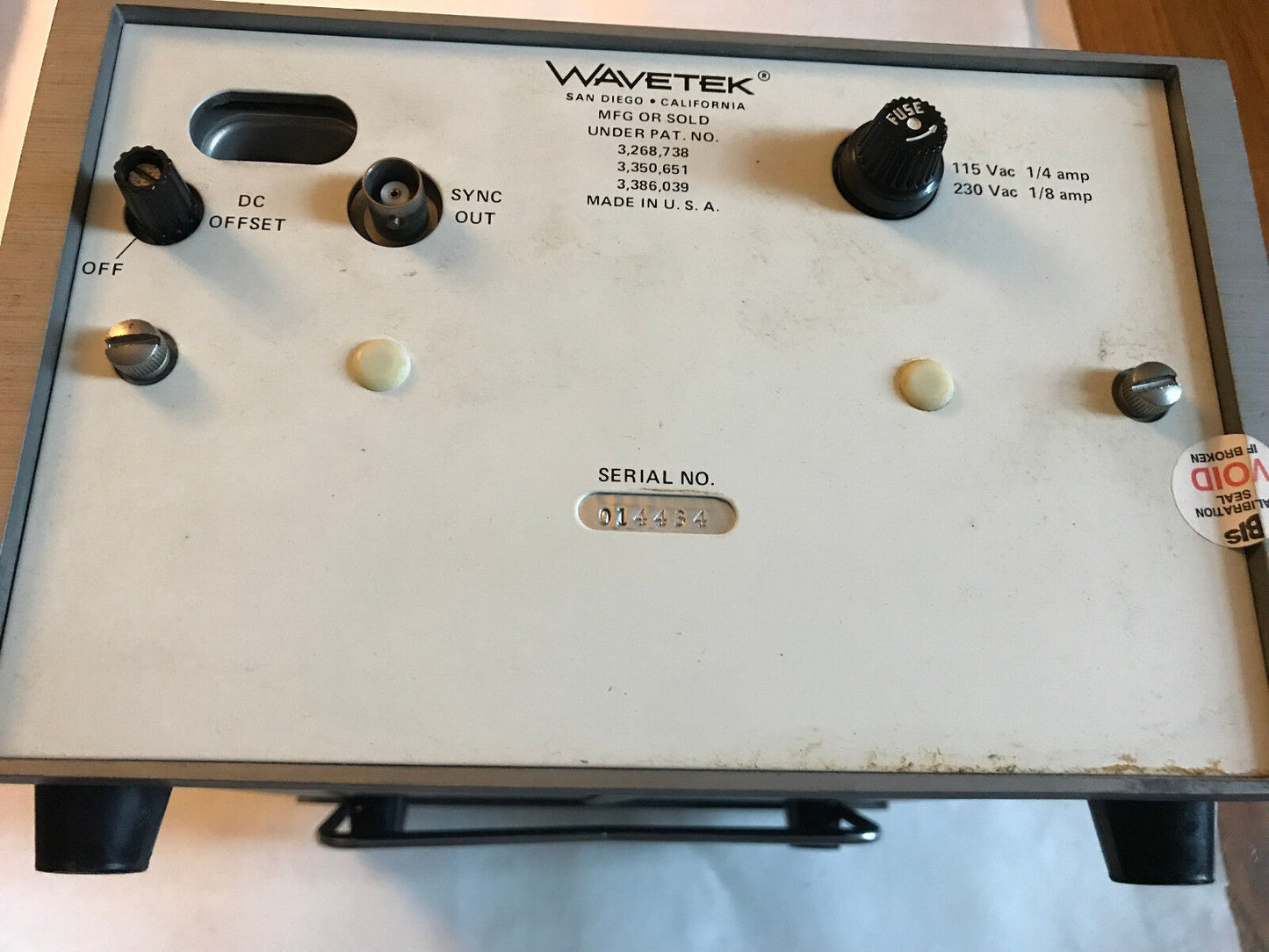 Wavetek 131A,Model 131A,Vcg Generator,Voltage Controlled Signal Generator,Et