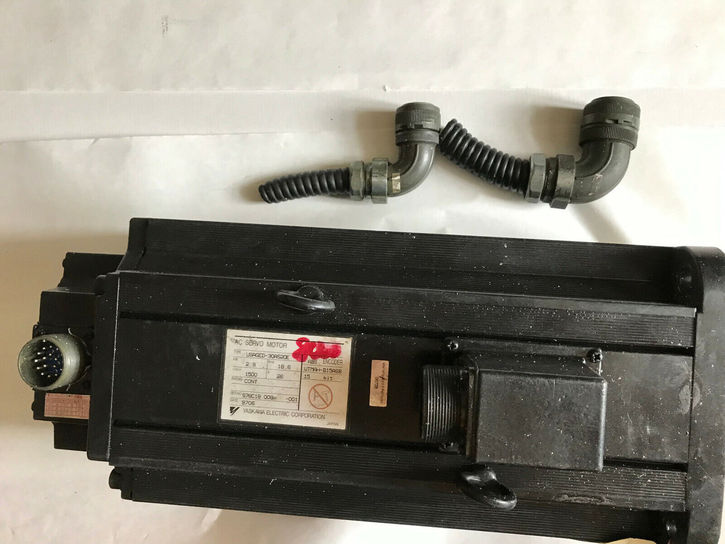 Yaskawa Usaged-30As20e Ac Servo Motor,2.9 Kw,Rpm 1500,26A,Utmah-B15asb,So