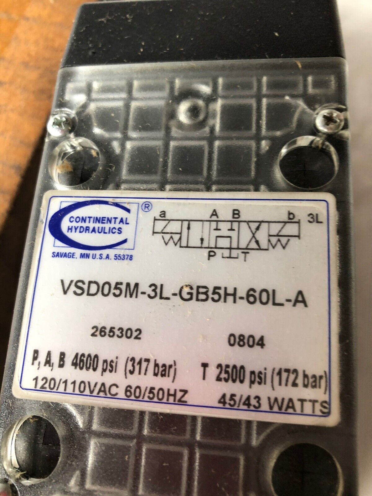 New Continental Vsd05m-3L-Gb5h-60L-A Hydraulic Directional Valve 265302,Dh