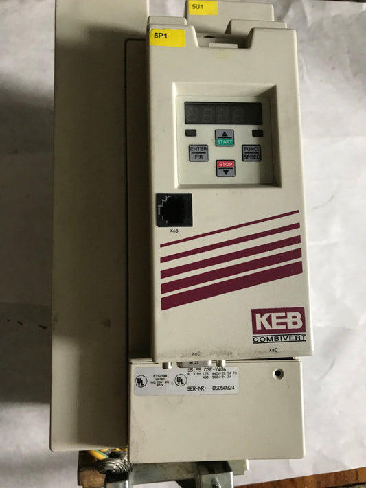 Keb Combivert Ac Drive 3Ph 440V 26.5A 15.F5.C3e-Y40a Ver-1.0 15.F5.C3e-Y4oa,Ag