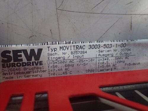 Sew Eurodrive 3003-503-1-00, Movitrac 3003-503-1-00 ,D-76646 Drive 500V,Be