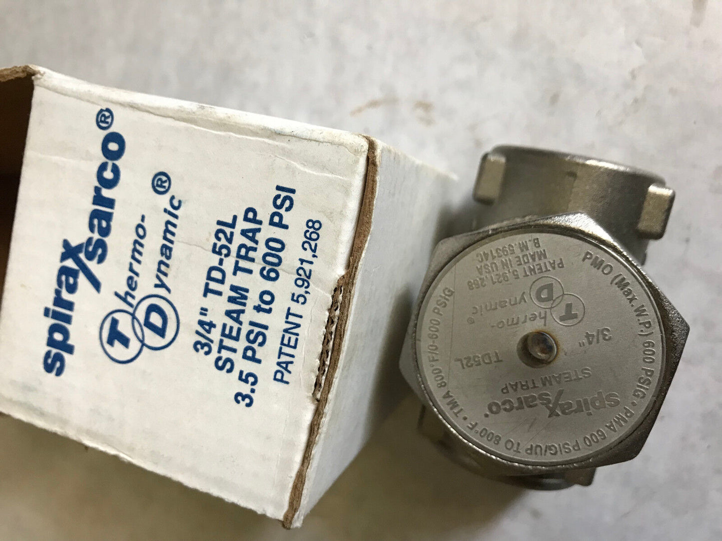 3/4" Spirax Sarco Td52l,B.M 59314C Thermo-Dynamic Steam Trap Live Steam,Eo,Tg,Bu