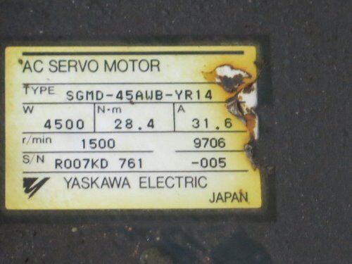 Yaskawa Sgmd-45Awb-Yr14 Ac Servo Motor, 1500-Rpm, 28.4/31,6A,Ti