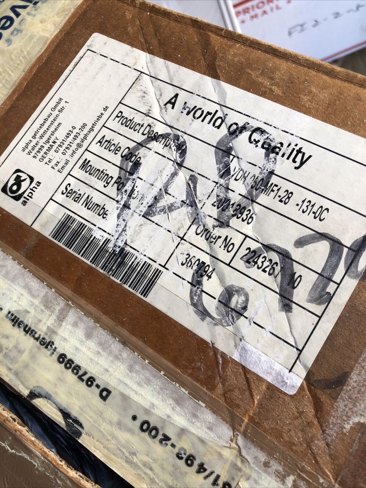 New Alpha Vdh 050-Mf1-28-131-0C V-Drive Right-Angle Servo Gear Reducer,28:0,Fa