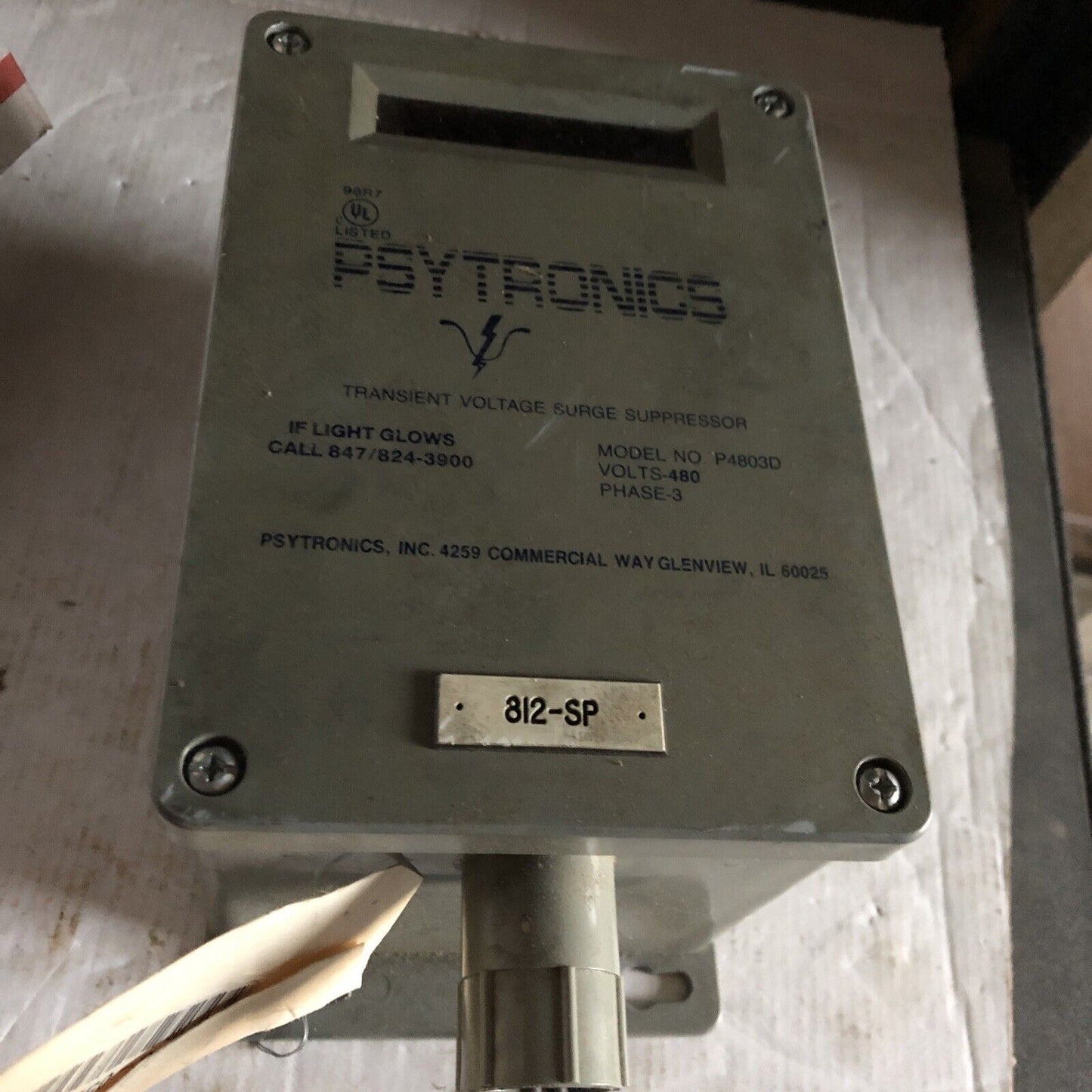 Psytronics P4803d 812-Sp Transient Voltage Surge Suppressor, 480V, 3-Phase,Ay