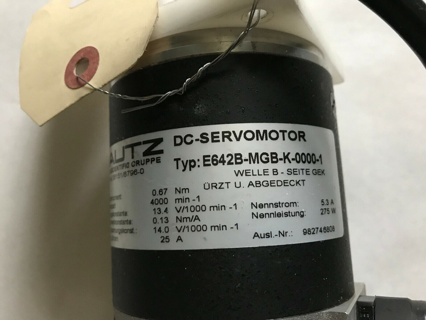 Bautz E642b-Mgb-K-0000-1 Dc-Servomotor,Welle B-Seite Gek, Dc Servomotor,Ac