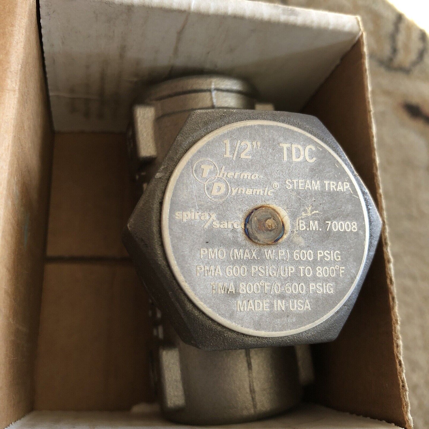New 1/2" Npt Tdc Spirax Sarco Thermo-Dynamic Steam Trap B.M. 70008 ,Eb,Aj