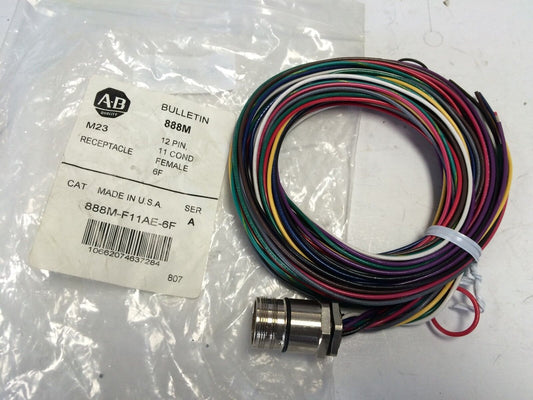 Allen-Bradley Receptacle 888M-F11ae-6F,888Mf11ae6f Series A Bulletin 88M Wire,Fk