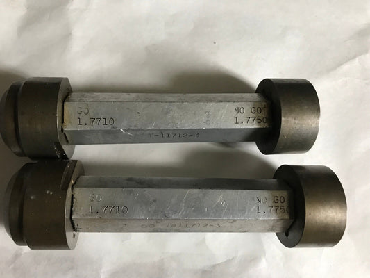 Lot 2 The Pipe Machinery Go No Go Plug Gage Nogo 1.7710 ,1.7750,Aa