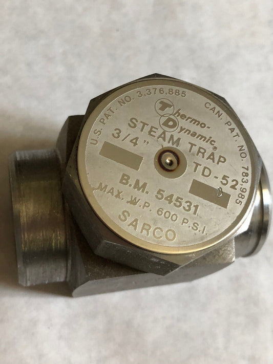 New 3/4 Npt Spirax Sarco Td52 Steam Trap 3/4 Td52 Thermo-Dynamic B.M.54531,En,Bh