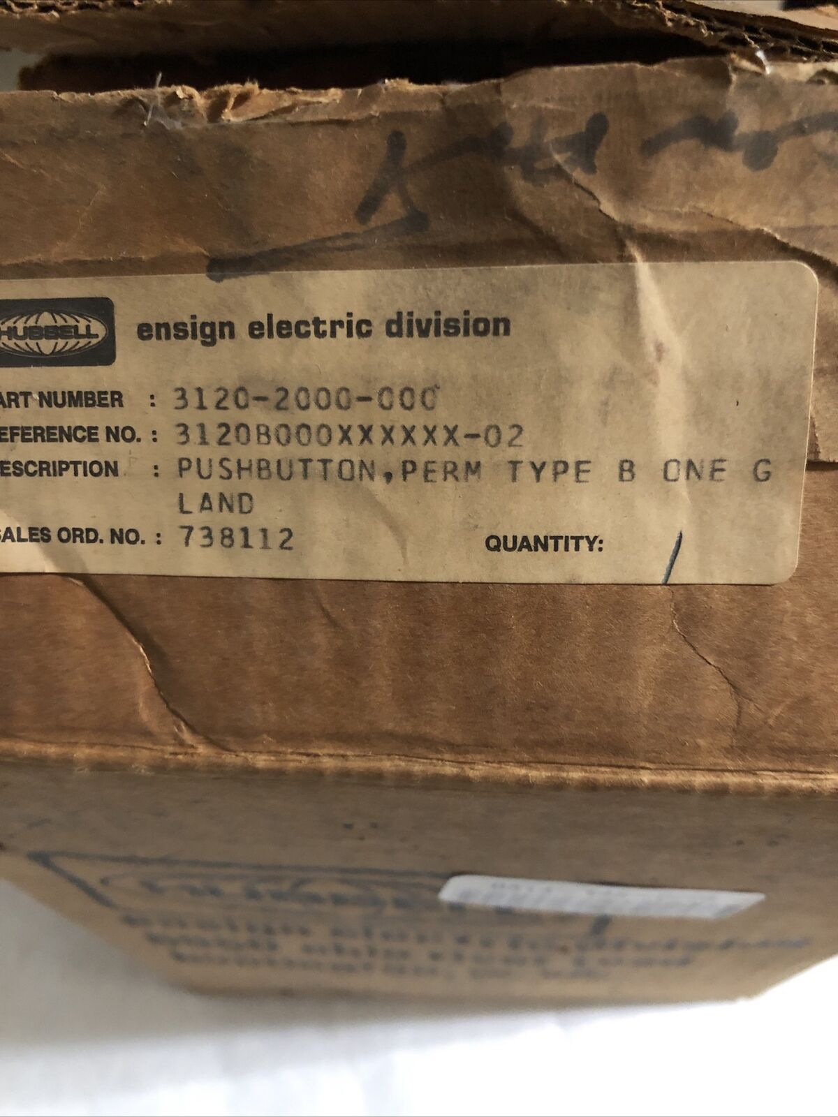 1/2" Npt Hubbell Ensign 3120B-000-Xxxxxx-02,3120-2000-000,Perm Tgj Electri,Ex,Dj