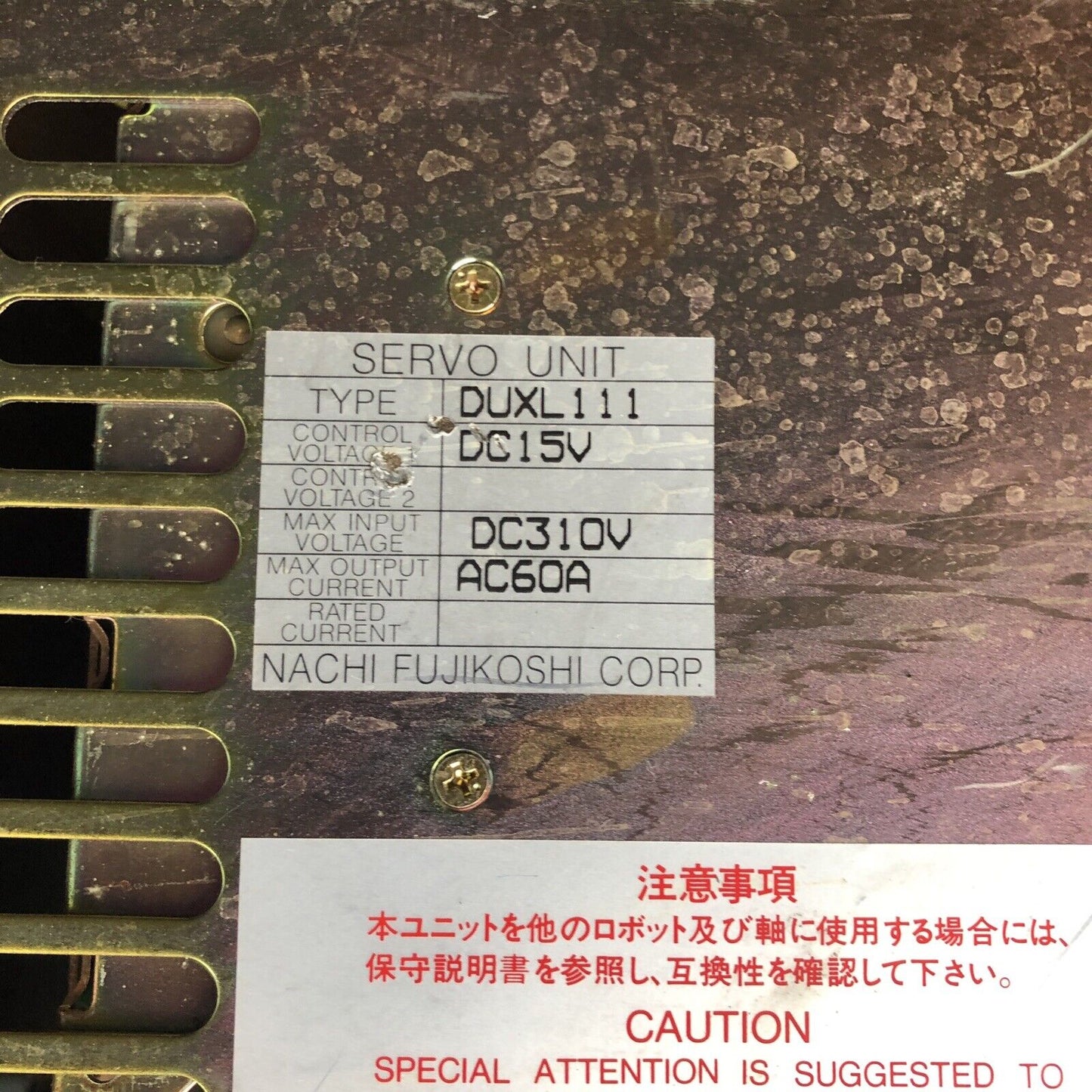 Nachi Fujikoshi Duxl111,Icr34434, 92040326, Dc15v  Servo Unit,Av