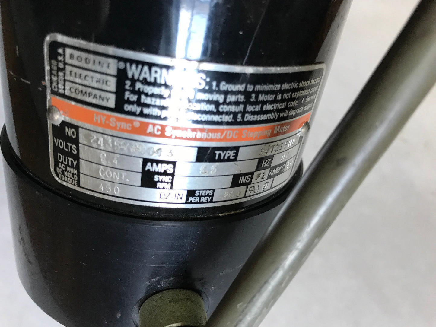 Bodine Electric 2435Vx1013 Hy-Synchronous/Dc Stepping Motor 2.4V,34T3behd,343,Ad