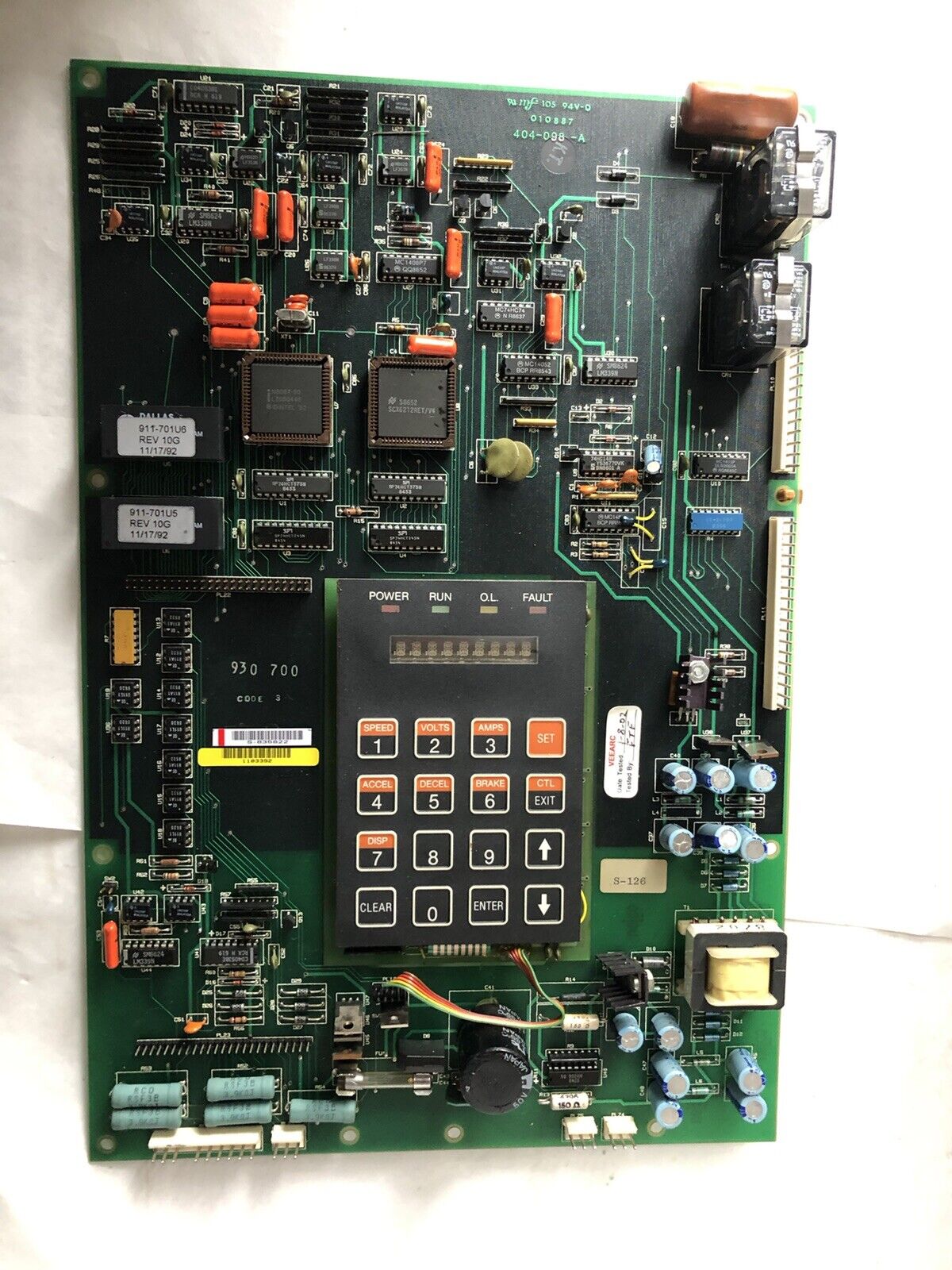 Vee Arc 404-098-A Pc Control Board W/ Keypad 930 700 010887,Vee Arc 404-098, Dh