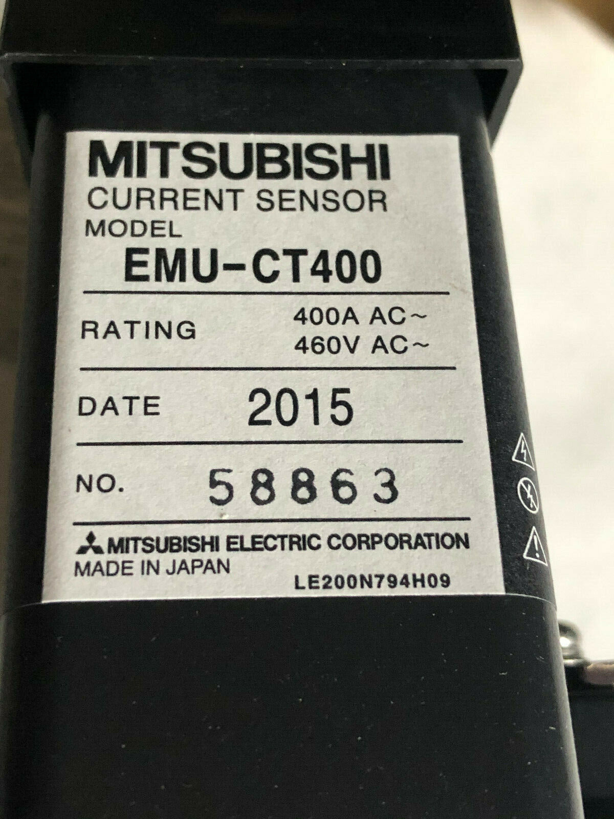 New Mitsubishi Electric Emu-Ct400 Current Sensor. 400A Ac, 460V Ac,Sv