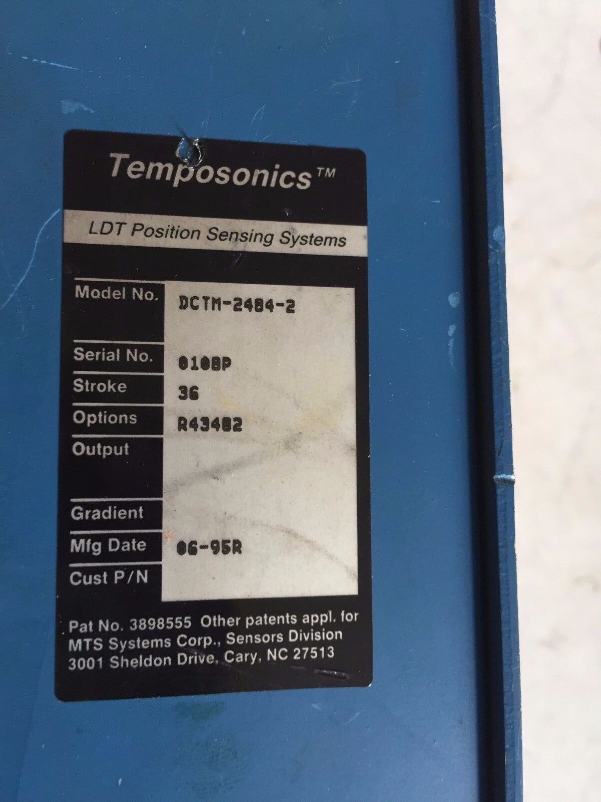 Mts Dctm-2484-2 Electronic Box,Position Sensing System 36" 8/86 Temposonics,Ah