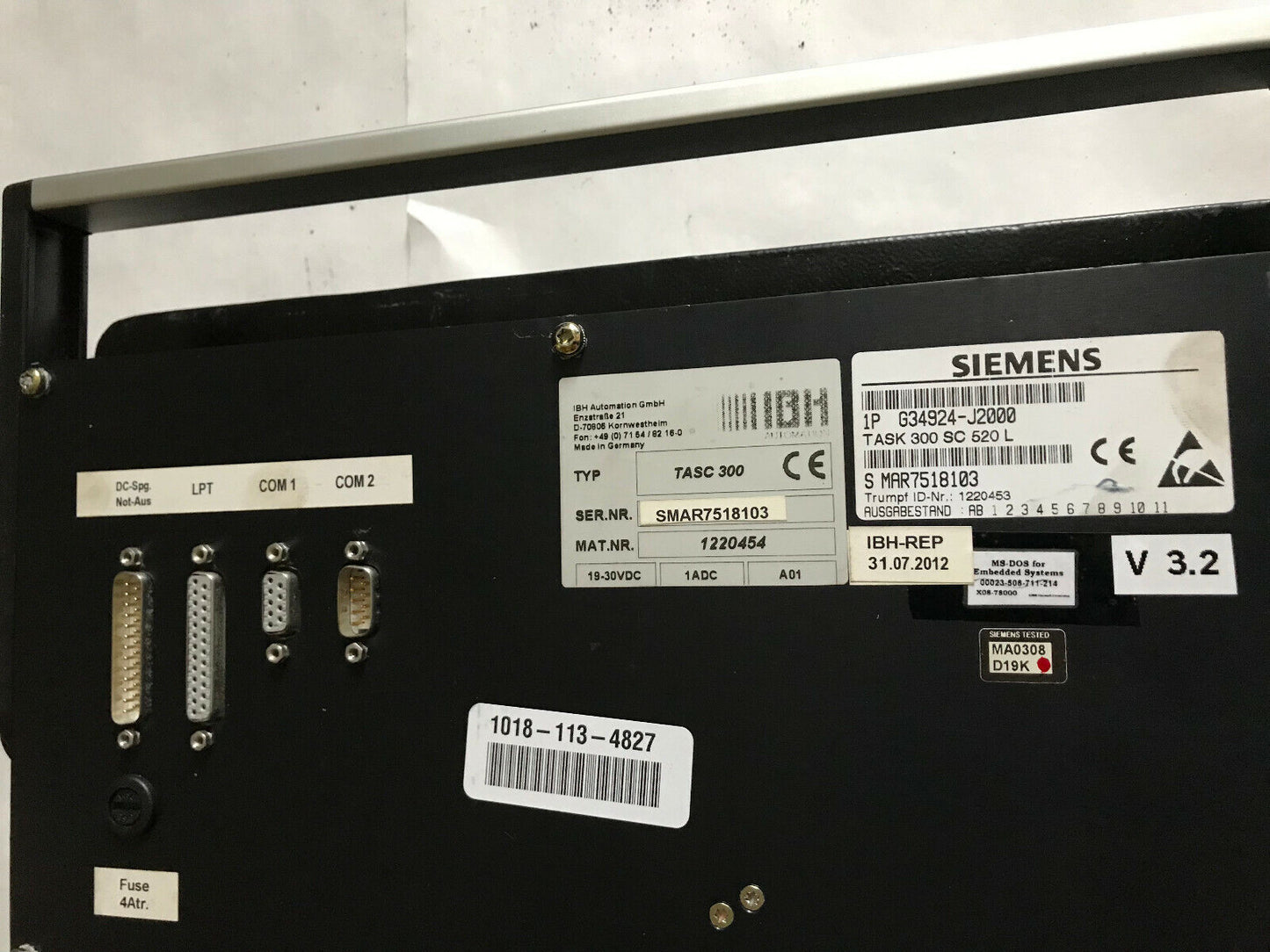 Trumpf Tasc 300 G34924-J2000 Operators Trumpf Tasc Terminal,Sf