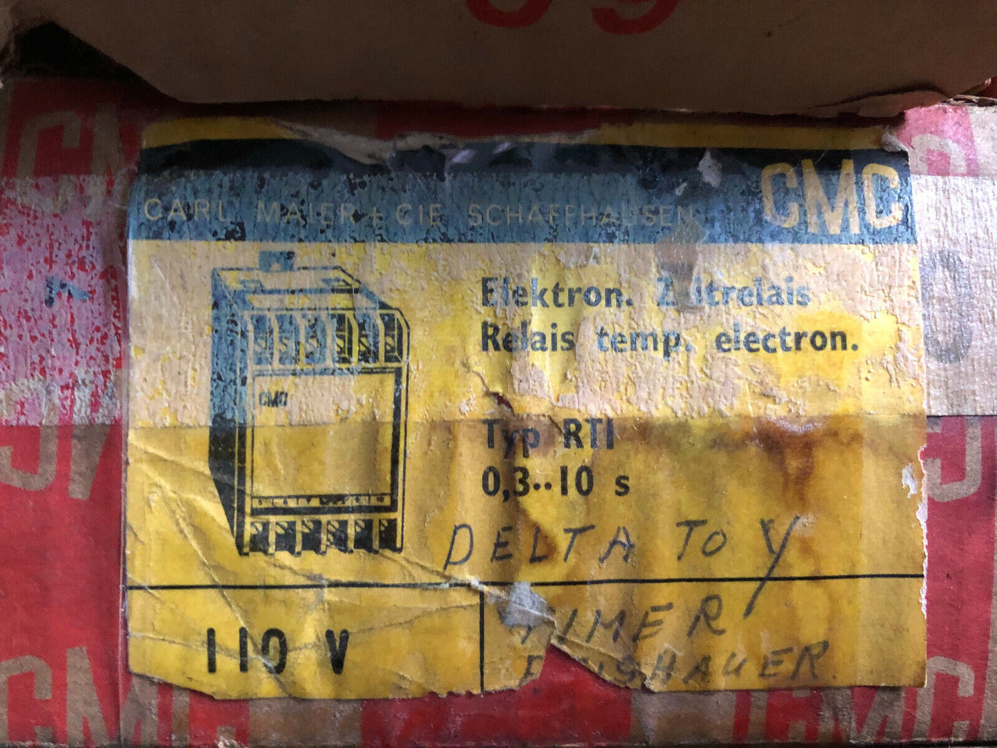 New Cmc Rti Relay Timer Vde 0435, 110Vac, 6A/380Vac, 0.3-10S,Si