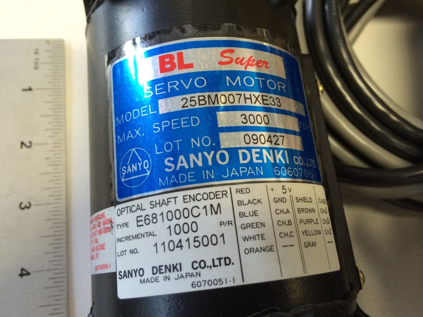 New Sanyo Denki 25Bm007hxe33 Bl-Super Servo Motor, 11Mm Shaft Dia,E681000c1m ,Fj
