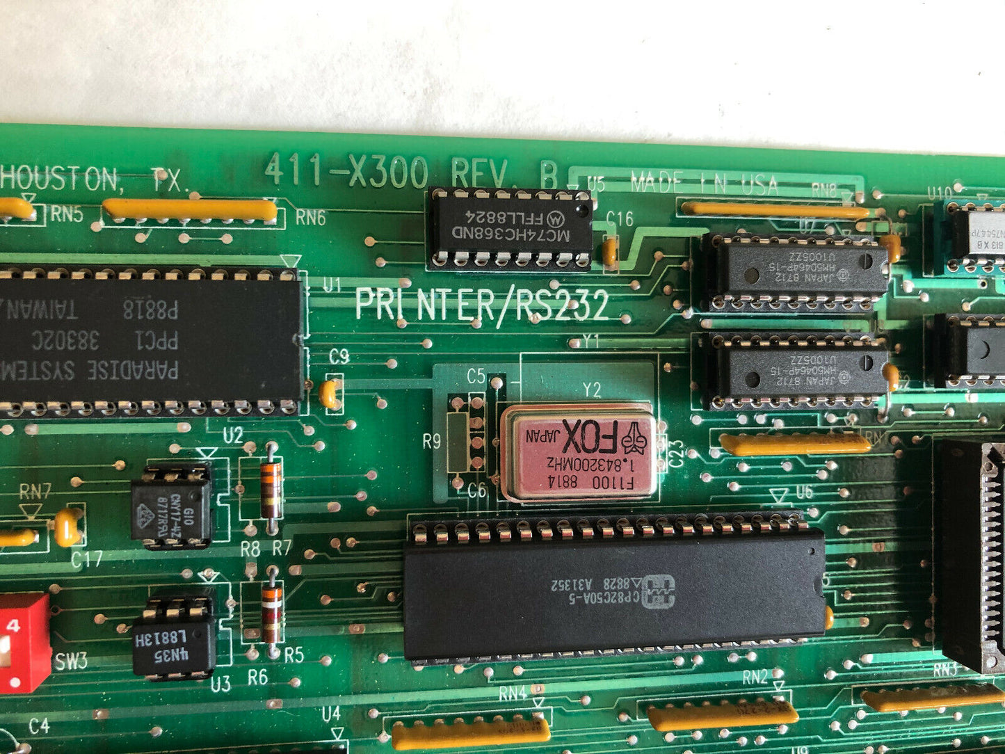 Uson 411-X300 Printer,Uson Print Rs232 Rev.C Circuit Board,Ad,Bv