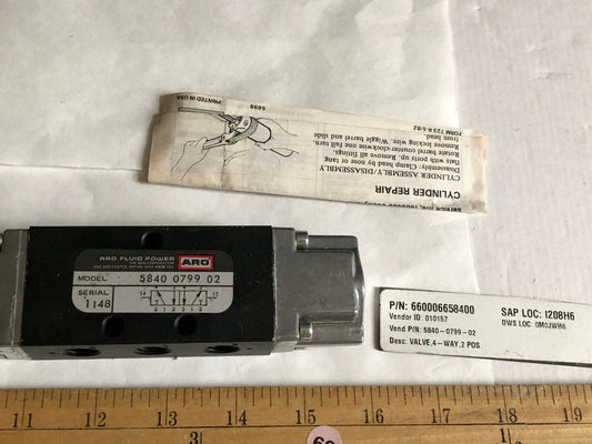 New Aro 5840 0799 02 Air Pneumatic Valve Aro Fluid Power,5840079902,Ej