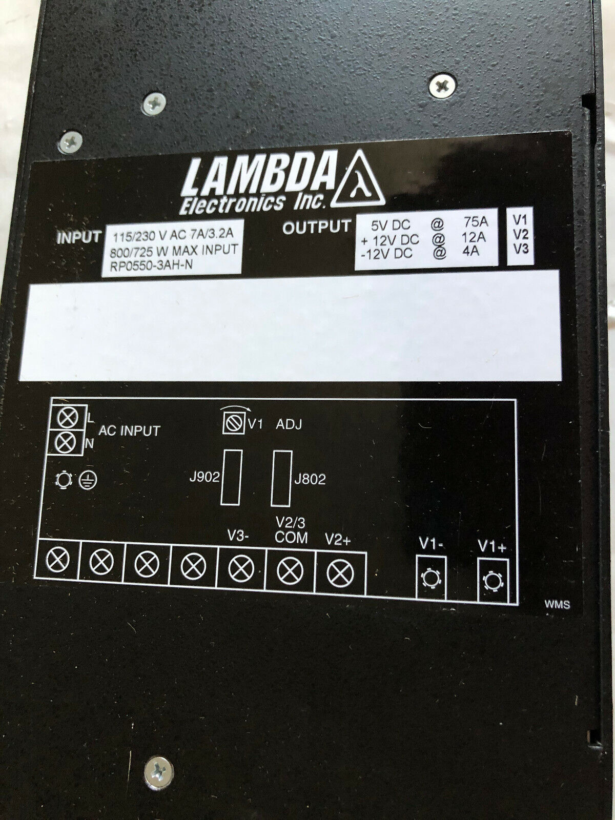 New Lambda Electronics Rp0550-3Ah-N Power Supply. 500W Max,Fe