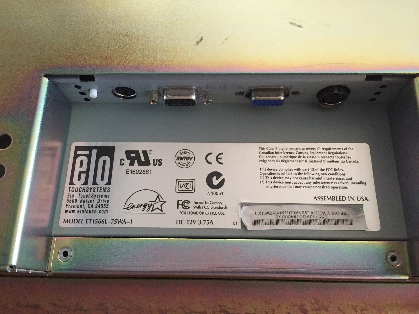 Agco Elo Et1566l-7Swa-1,844378000 Touch Systems Touchscreen 15" Panel,Cs