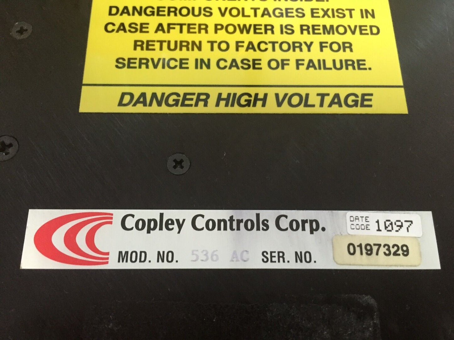 Copley Controls 536Ac Servo Drive/Amplifier 240Vac 1Ph,15A Rms 47-63,Ap