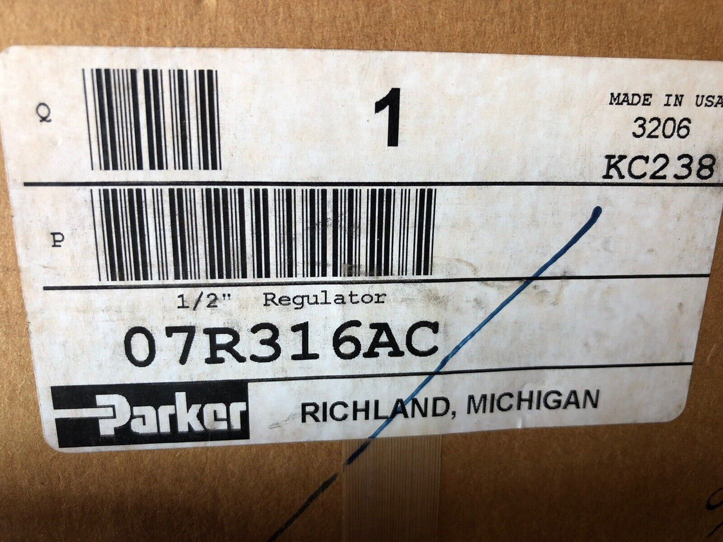 New 1/2” Parker  07R316ac Pressure Regulator,Ag