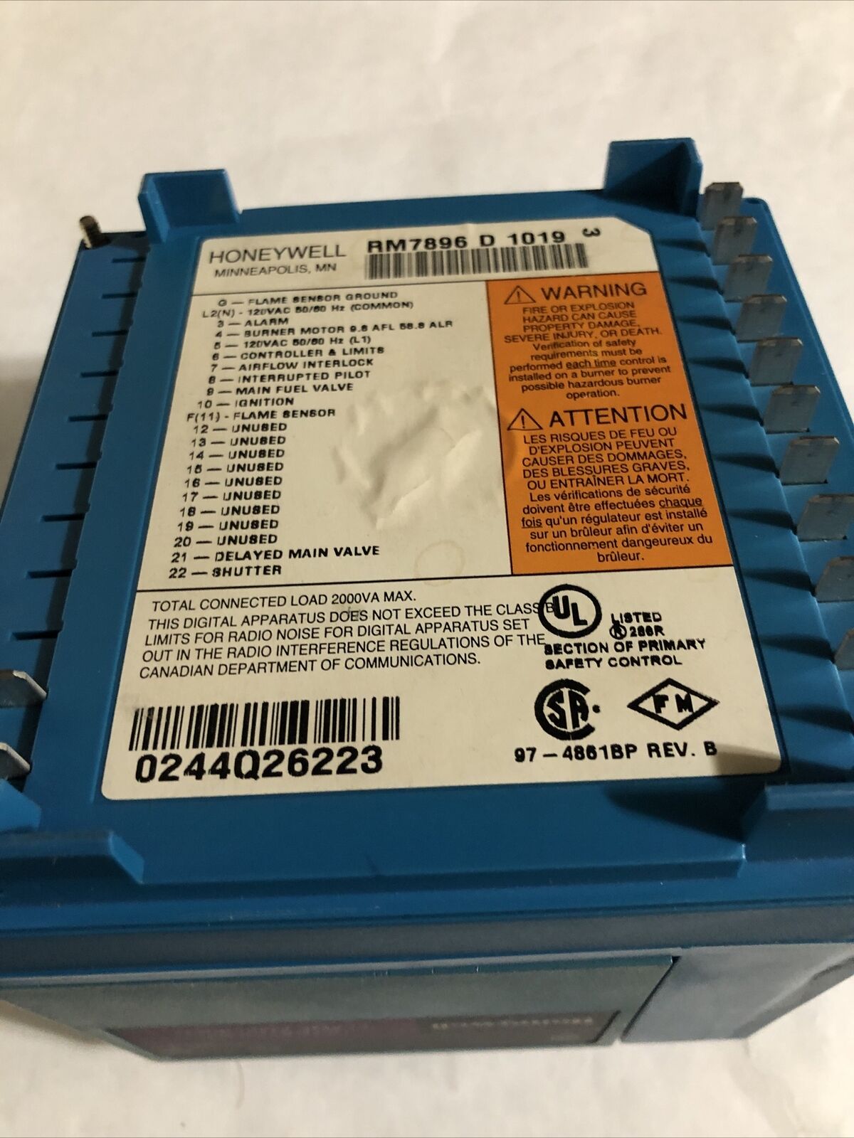 Honeywell Controller 7849A1023,Ultraviolet Flame Amplifier Rm7896d1019,Dj