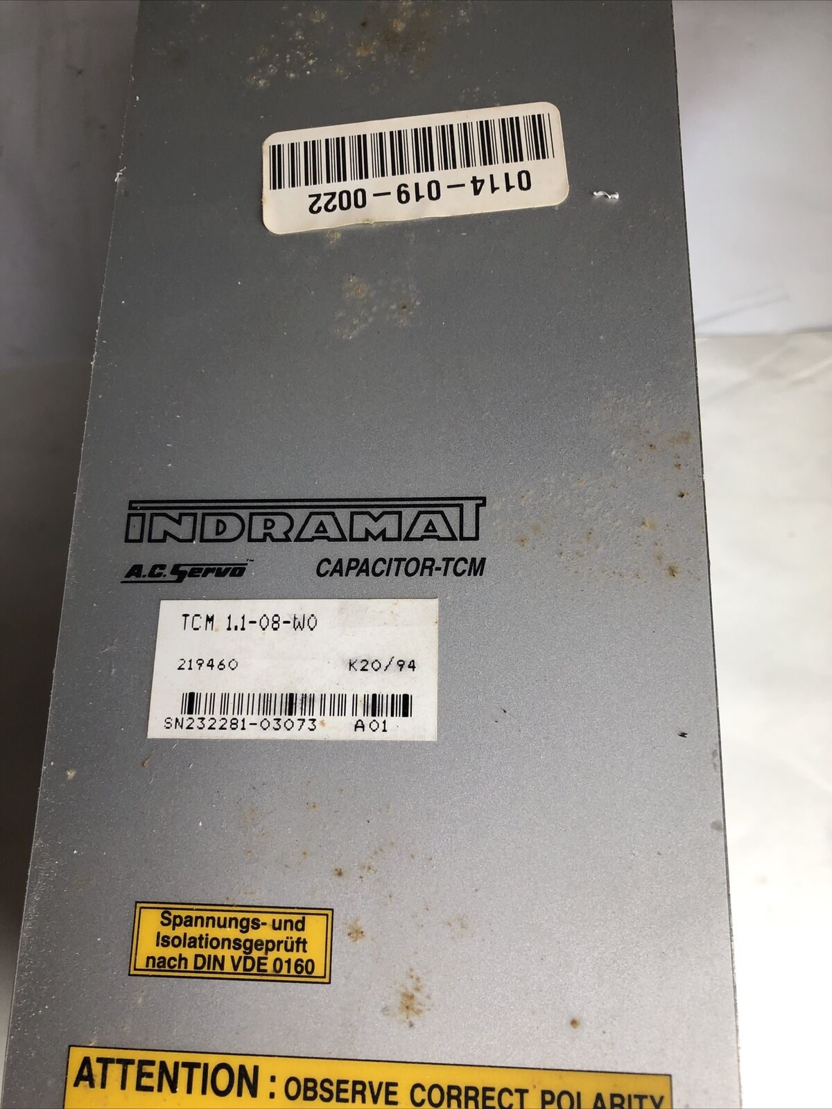 Indramat Tcm 1,1-08-W0 Ac Servo Capacitor- Tcm Module Tcm 1.1-08-W0,Fb,Bb,Dc