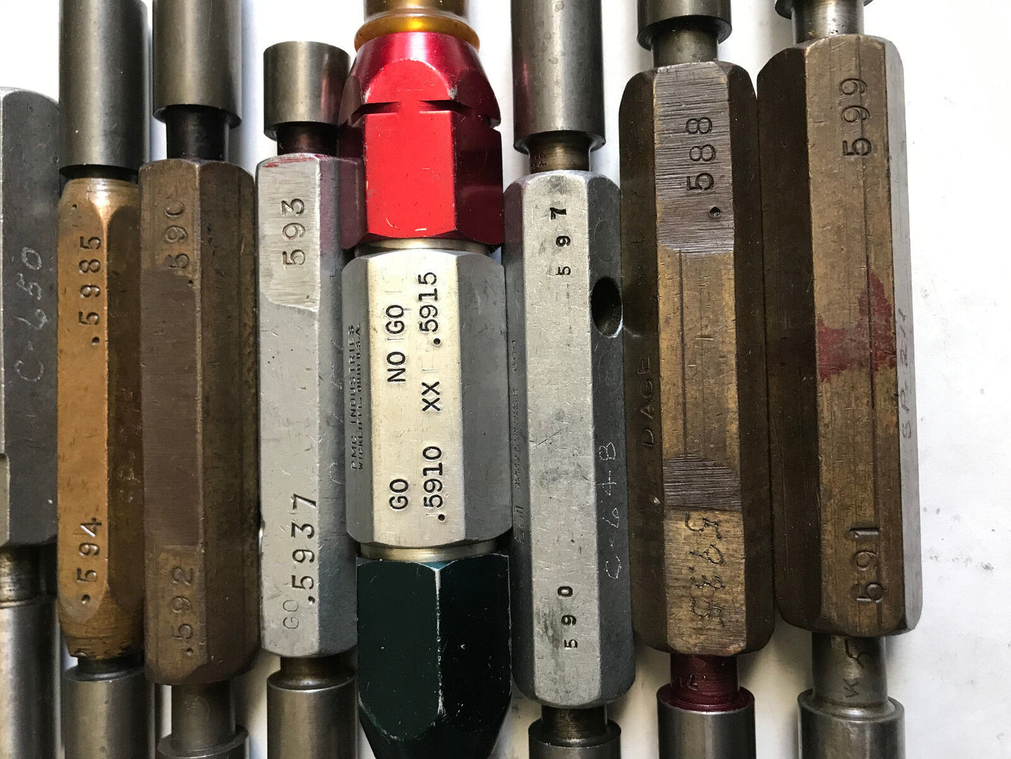 Lot The Pipe Machinery Go No Go Plug Gage .585,.600,.590,.597,.591,.599,.592,Et