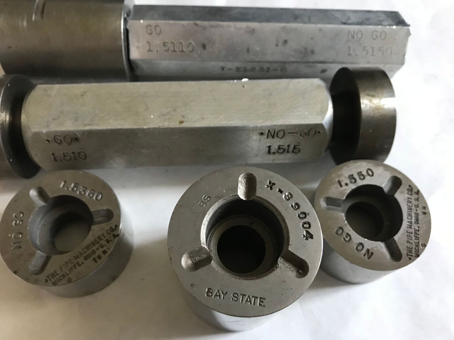 Lot The Pipe Machinery Go No Go Gage 1.510 1.515,1.536 1.5110 1.5360,1.550,Ad