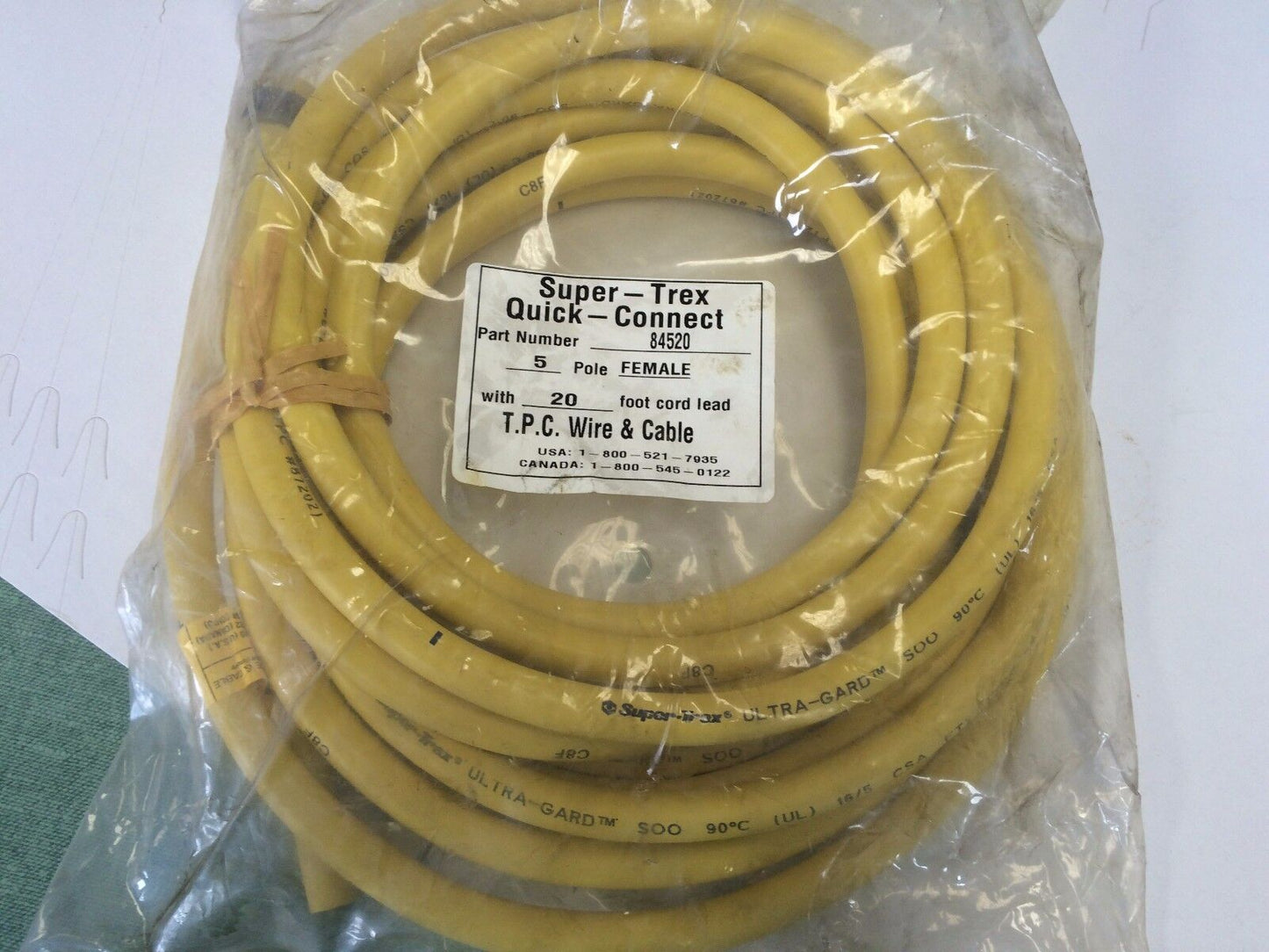 Super-Trex 84520 T.P.C. Wire Cable 84520,5Pole Female 20' Servo,Encoder Cable,Cg