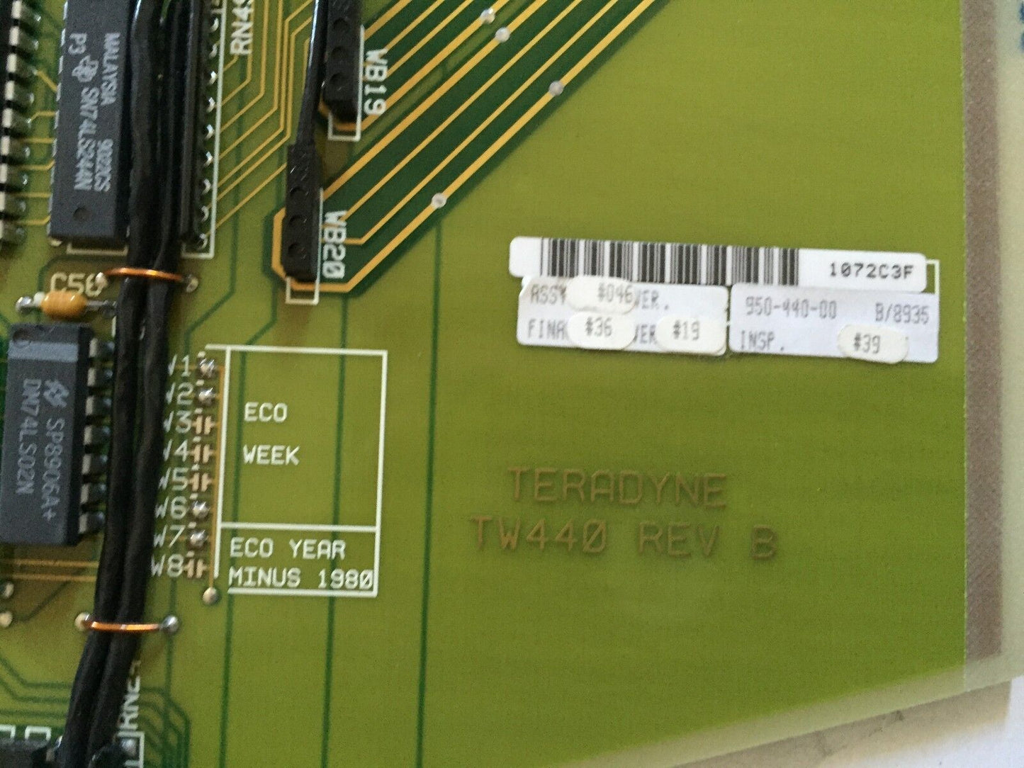 Teradyne Tw440 Rev B ,950-440-00 Control Circuit Board,397-155-00 Rev F,Bh